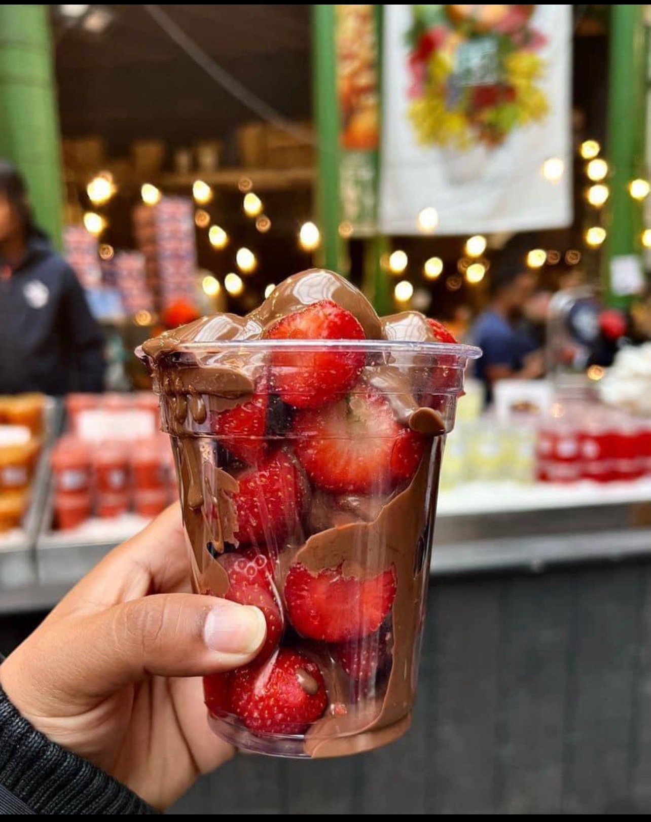 Strawberries in chocolate cup